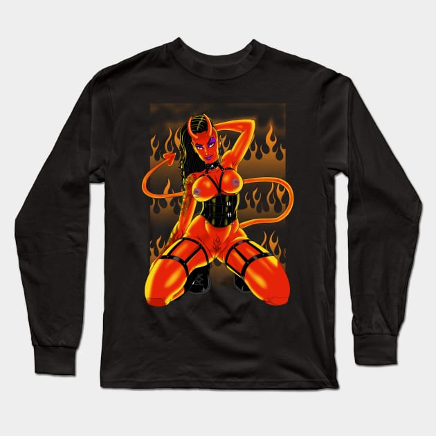 The Devil Made Me Do It Long Sleeve T-Shirt by ArtbyMyz